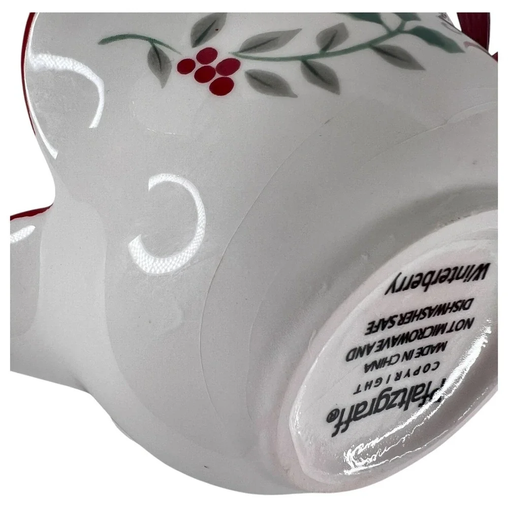 Pfaltzgraff‎ Winterberry 2 Section Cardinal Server Bowl Snack Candy Dish Xmas